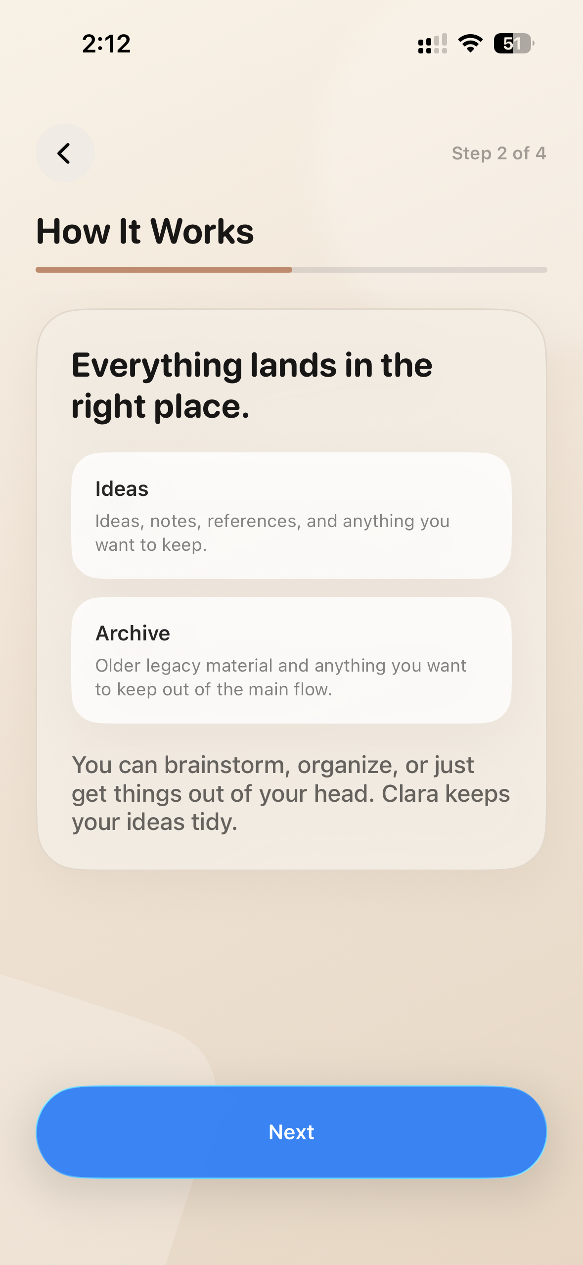 Clara: Start with everything onboarding